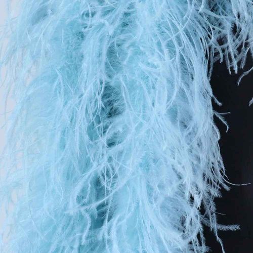 Châle Boa En Plumes D'autruche Pour La Couture,Garniture Pour Robe,Chemise,Haut,Vêtements De Danse,Manches En Plumes,Ceinture,Écharpe,2m,1-10 Rôle - Type Light Blue-3 Ply