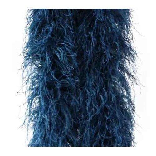 Châle Boa En Plumes D'autruche Pour La Couture,Garniture Pour Robe,Chemise,Haut,Vêtements De Danse,Manches En Plumes,Ceinture,Écharpe,2m,1-10 Rôle - Type Navy Blue-3 Ply