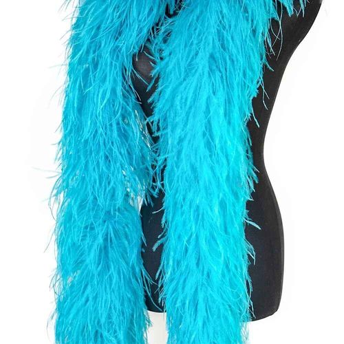 Châle Boa En Plumes D'autruche Pour La Couture,Garniture Pour Robe,Chemise,Haut,Vêtements De Danse,Manches En Plumes,Ceinture,Écharpe,2m,1-10 Rôle - Type Peacock Blue-1ply