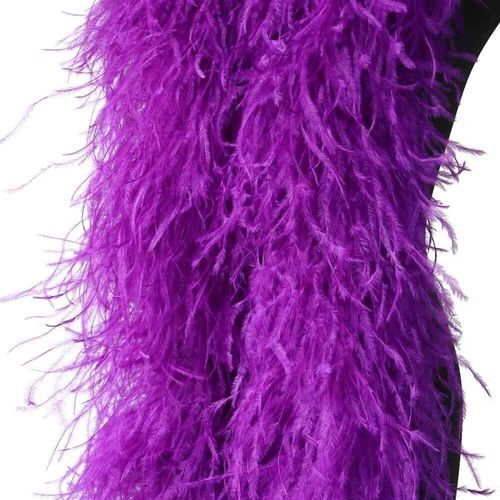 Châle Boa En Plumes D'autruche Pour La Couture,Garniture Pour Robe,Chemise,Haut,Vêtements De Danse,Manches En Plumes,Ceinture,Écharpe,2m,1-10 Rôle - Type Violet-1ply