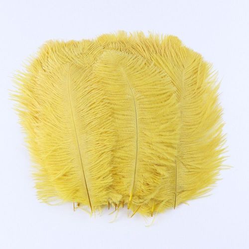 Plumes D'autruche Moelleuses Pour Vase Naturel,Replcatcher,Décorations,Fournitures D'artisanat,Accessoires De Mariage,Bijoux,Plumes Exécutives,10 Pièces - Type Golden-15-20cm