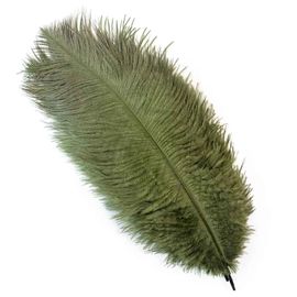 Plumes D'autruche Blanches De 15 À 60cm,Centres De Table,Accessoires De Ixde Mariage,Artisanat Décoratif,,10 Pièces - Type Army Green-25-30cm