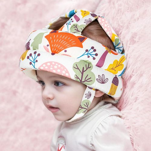 Casque Bebe Antichoc Protection, Casque Bébé Anti Choc, Casque Protection Bebe, Casque Anti Chute Bebe, Ajustable, Respirant, Convient Aux Enfants De 6 À 36 Mois, Petit Renard Blanc