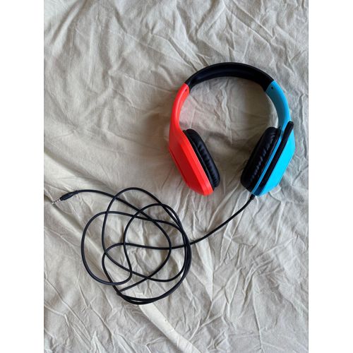 Casque Muvit filaire gaming avec micro - circum-aural - bleu et rouge
