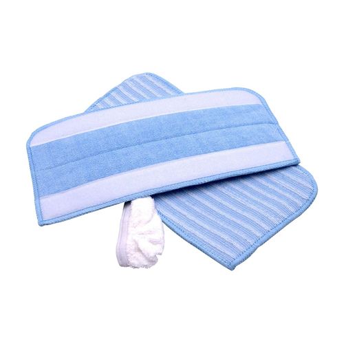 Lot 3 lingettes 2x microfibres + 1x chiffon coton pour Dirt Devil Aquaclean M319 Balai Nettoyeur vapeur Steamer Serpillière réutilisable lavable nettoyage ménage sols vitres