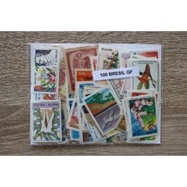 Brésil 100 Timbres Différents Grands Formats