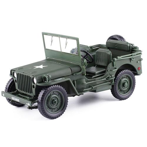 1:18 Modèle Old World War Ii Willys Véhicules Alliage Modèle De Voiture Pour Enfants Cadeaux