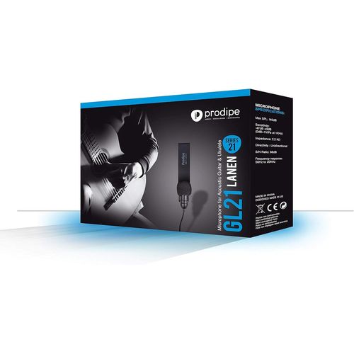 Gl21 Lanen Microphone Pour Guitare Acoustique/Ukulélé Noir