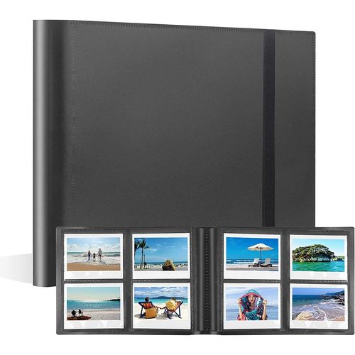 Album Photo 160 Poches Pour Fujifilm Instax Wide 400/300, Convenant Aux Appareils Photo Instantanés Polaroid Now/Now +/Onestep, À L'Imprimante Instantanée Pop/Lab Et Aux Films I-Type/600 (Noir)