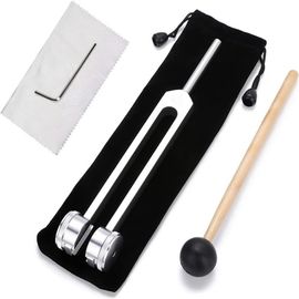 1 Pcs Le Diapason En Métal De 128 Hz Fournit Une Réponse En Fréquence Précise. Il Est Livré Avec Un Marteau En Silicone, Un Outil De Réparation Et Un Sac En Velours Pour Chiffon De Nettoyage