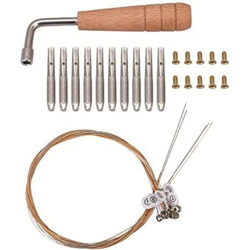 Lot De 10 Clous D'accordage Et 10 Rivets Avec Clé D'accordage En Forme De L, 10 Cordes Laiyaqin Pour Lyre, Harpe, Instrument À Cordes