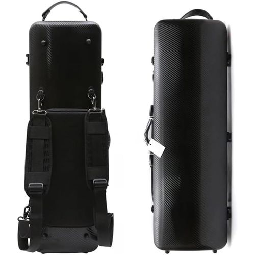 Étui Pour Violon 4/4 En Fibre De Carbone Haute Résistance Avec Poignées Durables Rangement Interne Avec Bretelles Sac À Dos Pour Partitions De Musique Noir