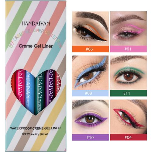 6 Pièces Liquid Eyeliner, Eyeliner Pen, Eye Liner Couleur Liquide Waterproof Mat, Crayon Pour Les Yeux Colorés Hautement Pigmentés Anti-Taches, Eyeliners Pour Kit De Maquillage Des Yeux (03) 