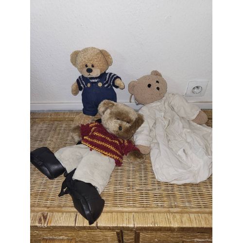 Lot De 3 Ours En Peluche Un Ours Sac À Dos Et Ours Porte Pyjama