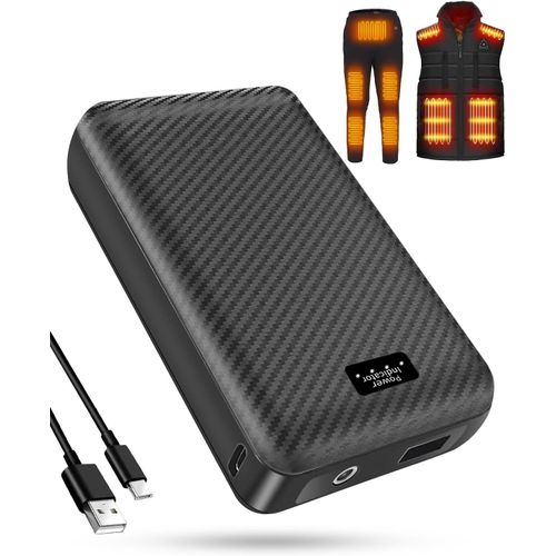 Batterie Externe 16000 Mah, Batterie Longue Durée 7,4 V Avec Dc Et Port Usb Pour Vêtements Chauffants, Gilet Chauffant, Pantalons Chauffants Et Appareil Intelligent Mobile[X742]