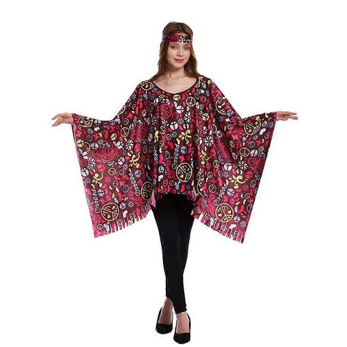 Halloween Hippies Cosplay Cape Theme Party Stage Performance Costume Pour Femmes