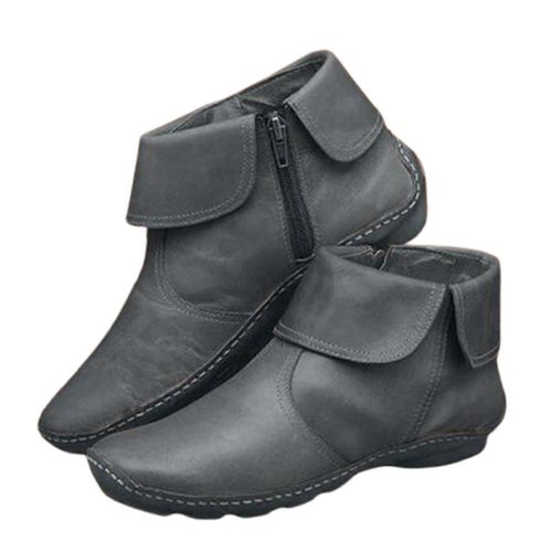 Femme Solide Casual Cheville Chaussons Dames Confortable Fermeture Éclair Bottes Cadeau Pour Petite Amie Femmes Amant