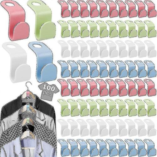 100pcs Vêtements Hanger Connecteur Crochets, Crochets de cintre en cascade, Clips d¿extension Vêtements en cascade Hang