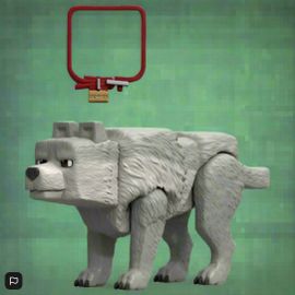 Minecraft Movie Action Figure Dennis The Wolf