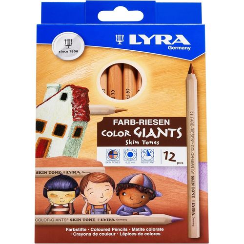 Color Giants Skin Tones - Etui 12 Crayons De Couleur Tons Peau