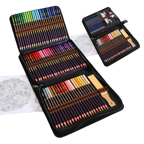 Kit Dessin Complet 96 Pièces - Debutant Ou Professionnel, Trousse De 72 Crayon De Couleurs, 12 Crayon Papier Et Accessoires, Idéal Pour Enfants, Adultes Et Artistes
