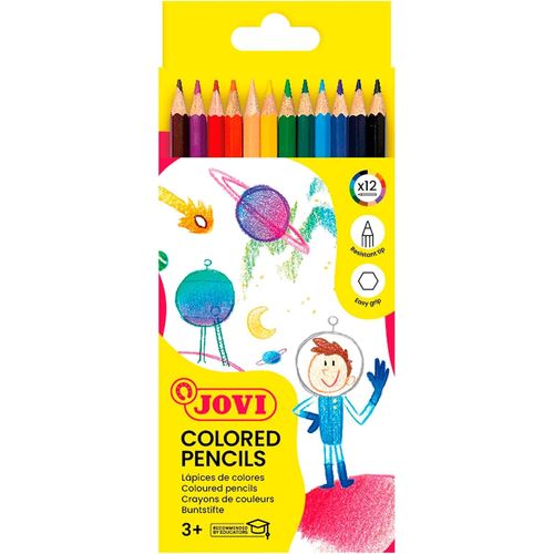 - Crayons De Couleur, Boîte De 12 Crayons Hexagonaux, Couleurs Vives, Grand Pouvoir Couvrant, Idéal Pour Dessiner Et Colorier, Pointe Résistante, Sans Gluten (730/12)