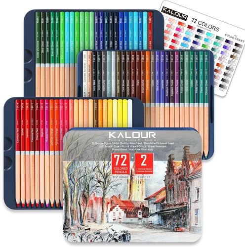 Lot De 72 Crayons De Couleur Professionnels Pour Coloriage, À Base D'huile, Noyau Souple, Idéal Pour Les Artistes Et Les Débutants