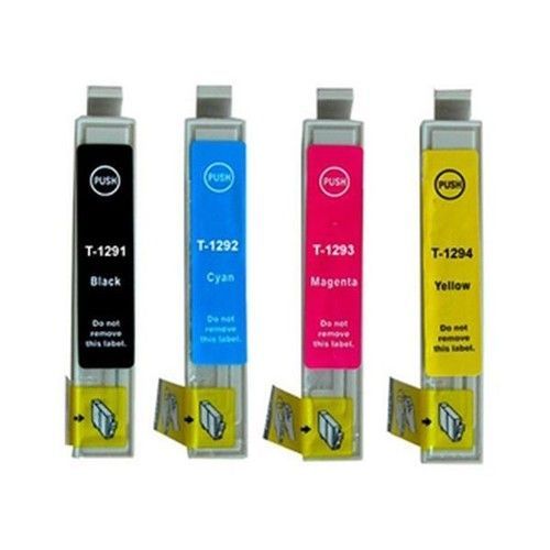 Bureaudeals - Premium 4 CARTOUCHES d encre INKPRO NON OEM assorties T1291 BK - T1294 Y pour imprimante EPSON Stylus SX235W