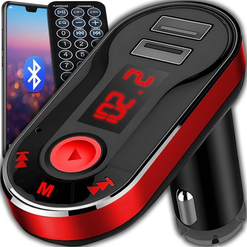 Transmetteur Fm Bluetooth Pour Voiture, Dual Usb 2.1a Ports, Adaptateur Radio De Chargeur Kfz, Récepteur, Sans Fil, Allume-Cigare, Appels Mains Libres, Affichage Lcd, Lecteur De Carte Tf, No[L1461]