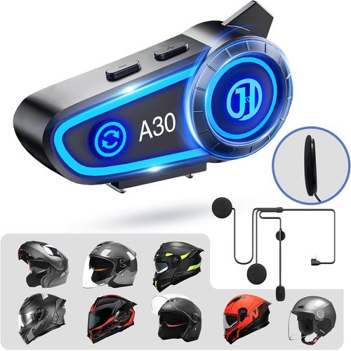 Casque Moto Bluetooth Interphone Moto Avec Batterie Longue Durée Et, Couplage De L'intercom Avec Téléphone Portable Bluetooth, Technologie Avancée De Contrôle De Bruit, Fonctionnement Mains [L824]