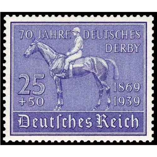 Allemagne, 3eme Reich 1939, Beau Timbre Neuf* Yvert 637, 70e Anniversaire Du Derby Hippique De Hambourg, - Cote 27.5 Euros.