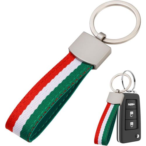 Porte-Clés Drapeau De L'Italie, Porte-Clés Drapeau Italien En Toile Et Anneau En Métal, Pas Facile À Casser, Mode, Antirouille Et Ne Se Décolore Pas, Porte-Clés De Voiture Pour Hommes Et Femmes