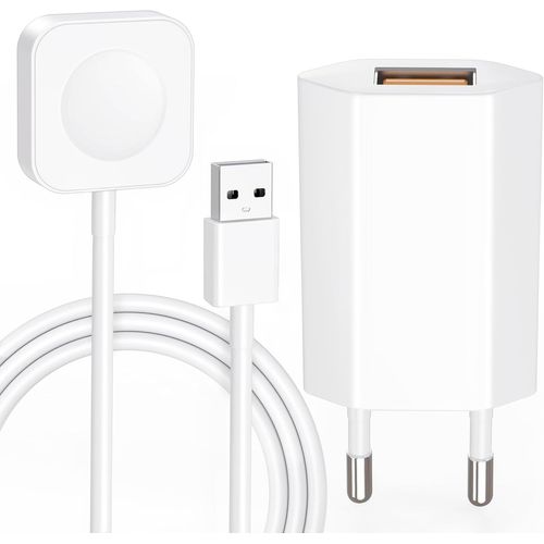 Watch Chargeur Pour Apple Watch, 1m Charge Rapide Magnétique Vers Usb Câble Sans Fil Station Avec 5w Usb A Chargeur Adaptateur Pour Iwatch 9/8/7/6/5/4/3/2/Se/Ultra