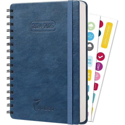 Agenda Scolaire 2024 2025 (Août 2024-Déc. 2025) Planner 2025, Semainier 2 Pages Daily Planner, Agenda 2025 Spirale Pour Bureaux, Écoles, Organisateurs (Bleu Foncé)