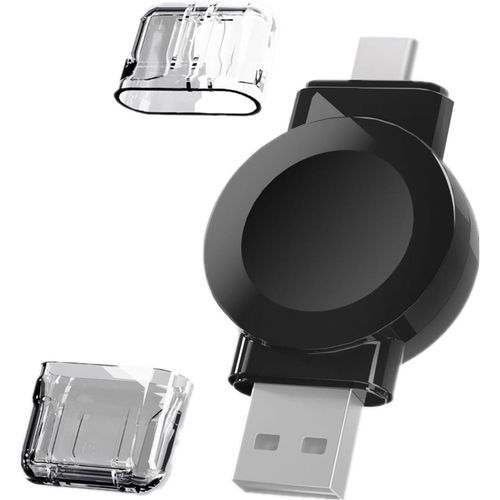 Chargeur De Voyage Portable Pour Apple Watch, Chargeur Magnétique Sans Fil Pour Iwatch, Chargeur Rapide Usb-A Et Usb-C Pour Apple Watch Série 9/8/7/6/5/4/3/2/1/Se3/Se2/Se/Ultra 2/Ultra, Noir