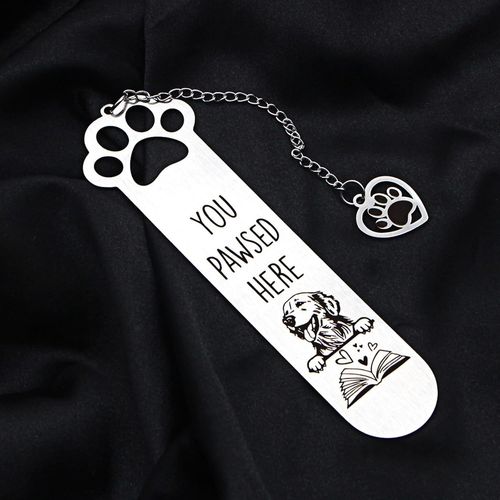Marque-Page Chien Marque-Pages Pour Femmes Hommes Marque-Pages Mignons Acier Inoxydable Chiot Accessoires De Lecture Cadeaux Pour Les Amoureux Des Chiens Lecteurs Filles Garçon (A)