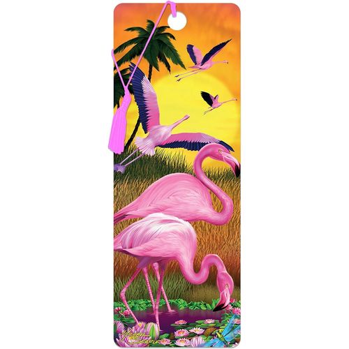 Marque-Page - Flamand Rose De Deluxebase. Marque Page Flamand Rose Avec Illustrations 3d Lenticulaires Sous Licence De L'artiste Renommé Michael Searle