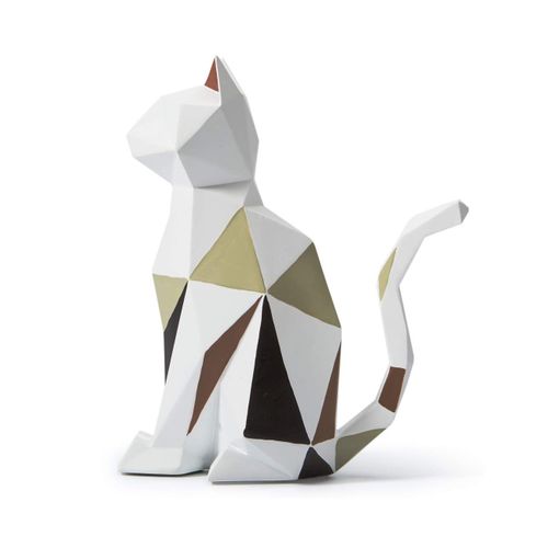Chat Décoration Chatte Statue Cadeau Animal Figurine Décor Moderne Arts Maison Sculpture Résine 19cm