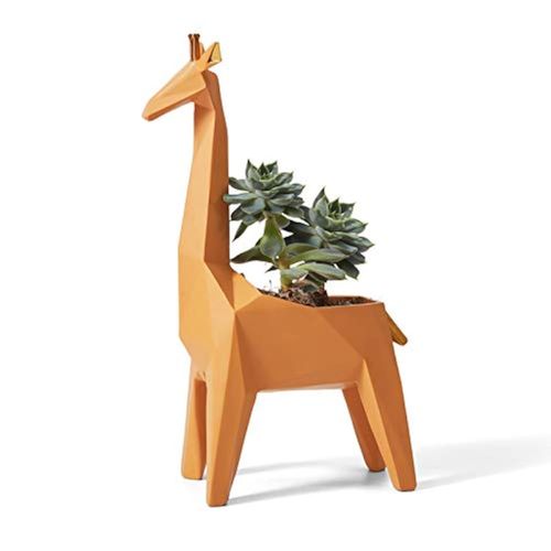 Succulent Planteur Giraffe Arts Statue Animal Cadeau Décor Moderne Figurine Sculpture Maison Décoration Résine Cactu Pot 23cm