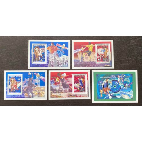 Lot De 5 Blocs Neufs** Tchad 1996 - Coupe Du Monde De Football France 1998