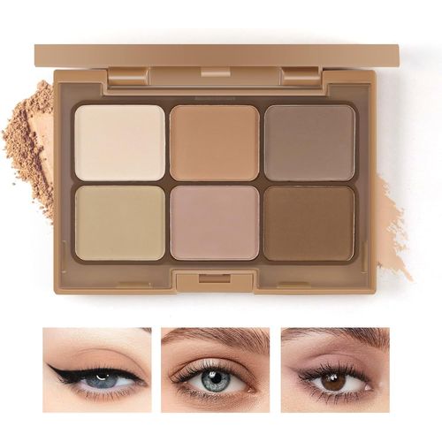 6 Couleurs D'ombres À Paupières Nude, Palette De Maquillage D'ombres À Paupières Mates Et Scintillantes Pour Un Maquillage Des Yeux Neutres, Fumés Et Bronzés 