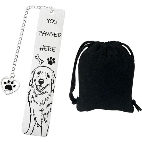 1 Marque-Page De Lecture, 1 Sac De Rangement, Marque-Page À Motif Golden Retriever, Marque-Page Pour Chien Mignon, Marque-Page Cadeau Pour Les Amoureux Des Chiens.