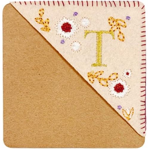 Marque-Page D'angle Brodé À La Main Pour Femme, Cadeau D'anniversaire, Marque-Page Unique Avec Broderie De Lettres Pour Les Amateurs De Livres