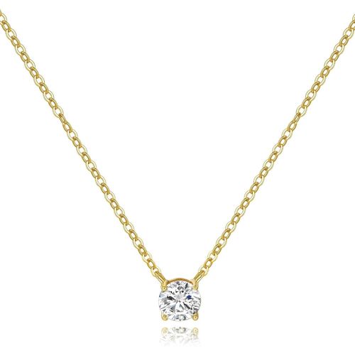 Collier Argent Femme Or Rose/Or 14k/Argent Sterling 925 Zircone Cubique Pendentif Mignon D'amour Délicat Cadeaux De Bijoux Pour Maman Amant Fille Cadeau Noël Pour Femmes