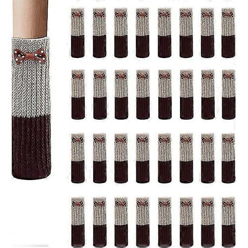 32pcs Chaise Jambe Chaussettes Meubles Chaussettes Antidérapant Laine Chaussettes Tables Sol Protection Chaise Jambe-Yvan