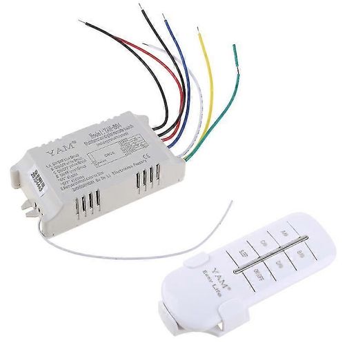4 Voies Marche / Arrêt 220v Récepteur sans fil Lampe Lumière Télécommande Interrupteur