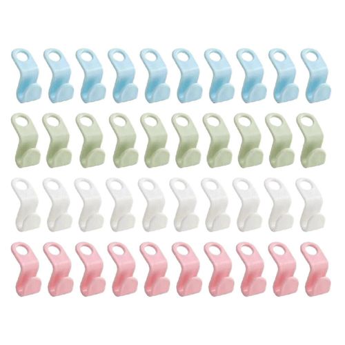 40 Pcs Vêtements Cintre Connecteur Crochet Placard Cintres Organisateur Clips De Gain De Place