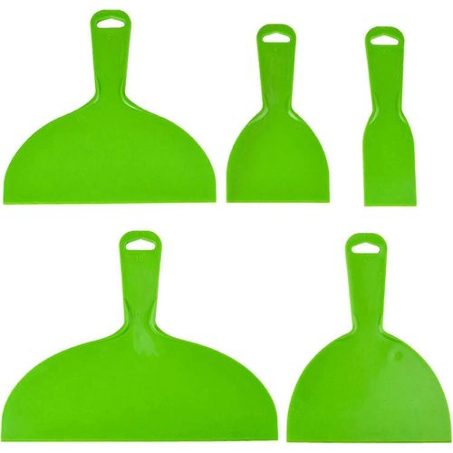 5 pcs ensemble de couteau à mastic en plastique réutilisable outil de grattoir flexible outil de grattoir de peinture flexible pour décalcomanies, papier peint, cuisson, mastic mural et de voiture, re