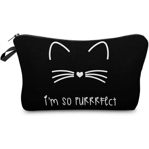 Sac de maquillage de sac de maquillage de voyage I'm so PURRRFect Cat pour les femmes Loomiloo Petits sacs de voyage étanches avec fermeture éclair Mignon Accessoires de voyage Pochette pour L