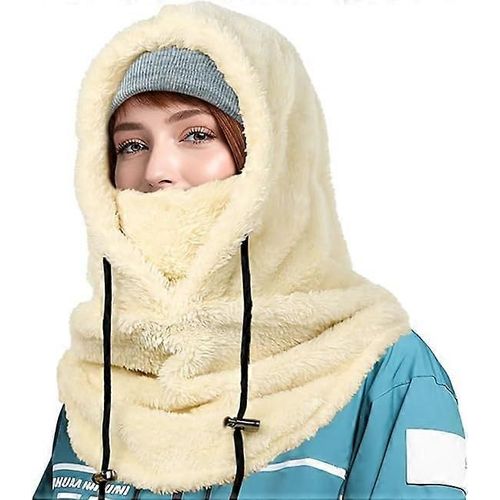 Masque D¿Hiver Pour Hommes Femmes Chapeau Cou, Coupe-Vent Polaire Ski Masque Chaud Visage Couvrant Écharpe Sportive Mode De Rue